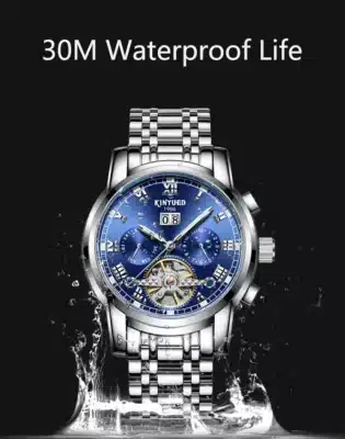 KINYUED Factory Brand Mechanical Watch Manufacturer Customized Custom LOGO Fashionable Men's Stainless Steel Mechanical Watch